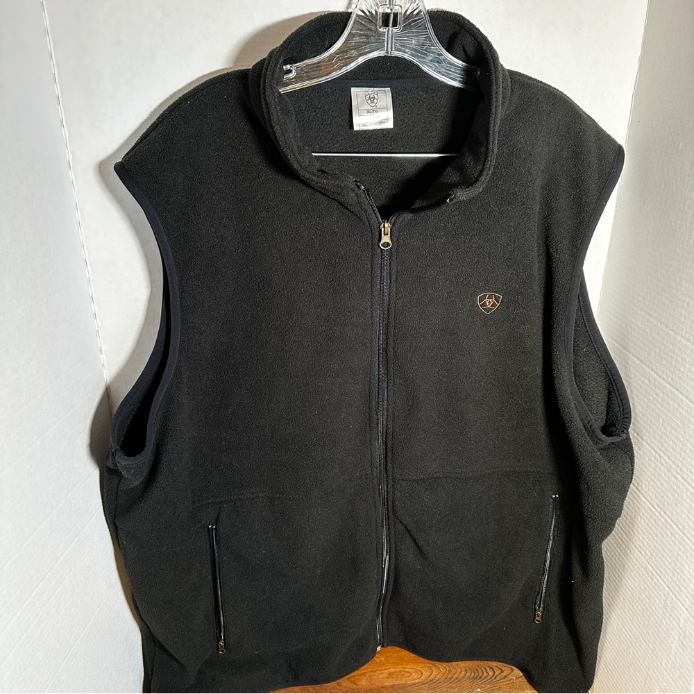 Ariat Vest Mens XL Fleece Outdoor Workwear Western Outdoor Black Full Zip